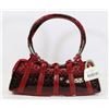 Image 1 : RED SNAKESKIN STYLE HANDBAG