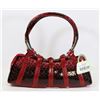 Image 1 : RED SNAKESKIN STYLE HANDBAG