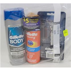 GILLETTE RAZOR PACK SOLD WITH BODY WASH