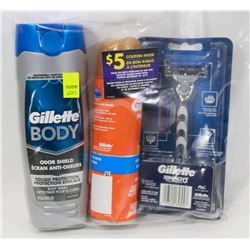 GILLETTE RAZOR PACK SOLD WITH BODY WASH