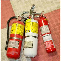 LOT OF 3 CHARGED FIRE EXTINGUISHERS
