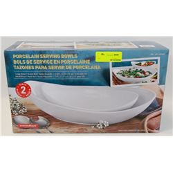 2 PIECE PORCELAIN SERVING BOWL SET