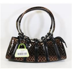 BROWN SNAKESKIN STYLE HANDBAG