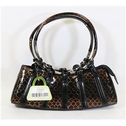 BROWN SNAKESKIN STYLE HANDBAG