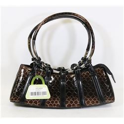 BROWN SNAKESKIN STYLE HANDBAG