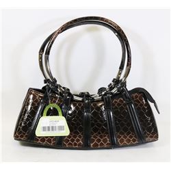 BROWN SNAKESKIN STYLE HANDBAG