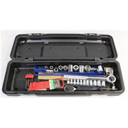 TOOL CASE WITH 1/2" RATCHET AND SOCKETS AND HEX