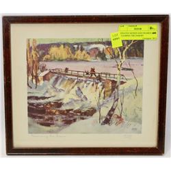 VINTAGE SIGNED AND FRAMED PRINT,