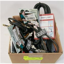 BOX OF BRAND NEW INSTRUMENT CABLES AND CONNECTORS