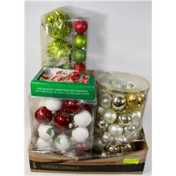 BOX OF ASSORTED CHRISTMAS BALLS