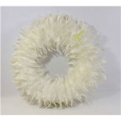 HOMESENSE WHITE FEATHER WREATH