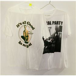 LOT OF 2 SHIRTS INCL XLARGE WHITE POLITICAL PARTY
