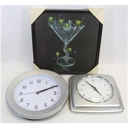 2 WALL CLOCKS AND OLIVES GONE WILD CANVAS PICTURE