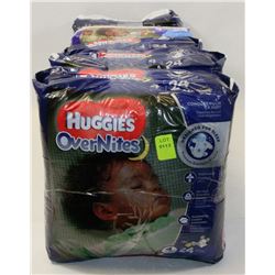 LARGE BUNDLE OF HUGGIES OVERNITES DIAPERS