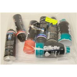 BAG OF ASSORTED SHAVE CREAM/ GEL