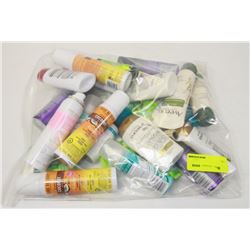 BAG OF ASSORTED TRAVEL TOILETRIES