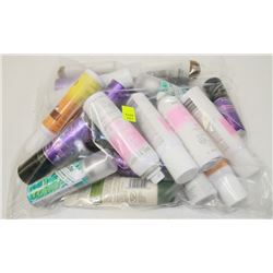 BAG OF ASSORTED TRAVEL TOILETRIES