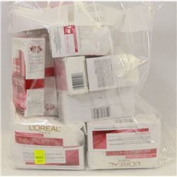 BAG OF ASSORTED LOREAL PARIS CLEANSERS AND