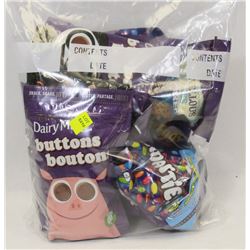 BAG OF DIARY MILK BUTTONS, SMARTIES, AND MORE