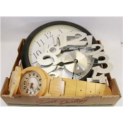 3 PC ASSORTED WALL CLOCKS (WORKING)