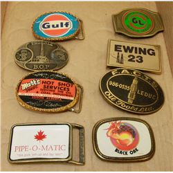 LOT OF 8 OILFIELD RELATED COLLECTOR BELT BUCKLES