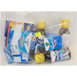 BAG OF COUGH AND COLD RELIEF INCLUDING VICKS,