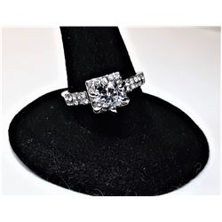 15)  AUSTRIAN CRYSTAL WHITE SAPPHIRE HALO