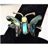 Image 1 : 12)  ABALONE BUTTERFLY RING  FREE SIZE