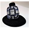 Image 1 : 14)  ART DECO INSPIRED SQUARE DARK BLUE