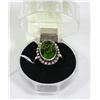 Image 1 : #85-GREEN PERIDOT GEMSTONE RING
