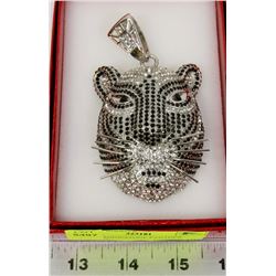 LARGE RHINESTONE PANTHER PENDANT