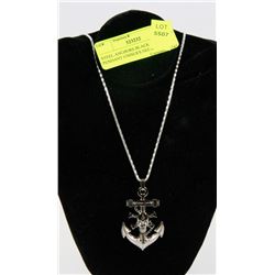 STEEL ANCHORS BLACK SKULL PENDANT UNISEX'S NECKLACE