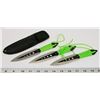 Image 1 : LOT OF 3 THROWING KNIVES W/ SHEATH STAINLESS STEEL