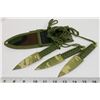 Image 1 : LOT OF 3 CAMO THROWING KNIVES W/ SHEATH