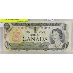 1973 CANADIAN POKER HAND SERIAL #4, ACES DOLLAR