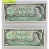 Image 1 : LOT OF 2 1967 CANADIAN CENTENNIAL DOLLAR BILLS, ONE