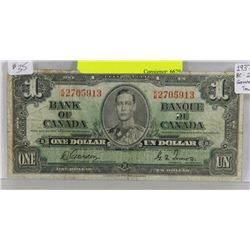 1937 CANADIAN 1 DOLLAR BILL