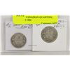 Image 1 : LOT OF 2  CANADIAN QUARTERS, 1909  AND 1902