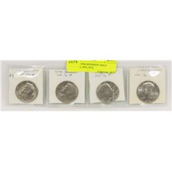 LOT OF 4 USA KENNEDY HALF DOLLARS, 1971,1973,