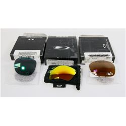 LOT OF 3 OAKLEY LENSES INCL URGENCY REPLACEMENT