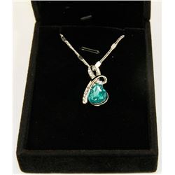 AQUA GREEN FASHION NECKLACE WITH