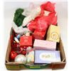 Image 1 : BOX OF CHRISTMAS ORNAMENTS AND CHRISTMAS BEAR