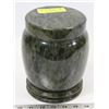Image 1 : GREEN MARBLE DESIGN STONE LIDDED JAR/URN 7" TALL