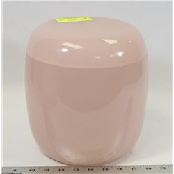 ROSE COLOR STONE LIDDED JAR/URN 9" TALL