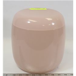 ROSE COLOR STONE LIDDED JAR/URN 9" TALL