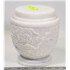 Image 1 : ORIENTAL DESIGN STONE LIDDED JAR/URN - 7" TALL