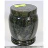Image 1 : GREEN MARBLE DESIGN STONE LIDDED JAR/URN 7" TALL