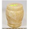 Image 1 : ALABASTER COLOR  STONE LIDDED JAR/URN - 7" TALL