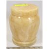 Image 1 : ALABASTER COLOR  STONE LIDDED JAR/URN - 7" TALL