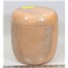 Image 1 : CORAL COLOR STONE LIDDED JAR/URN 9" TALL